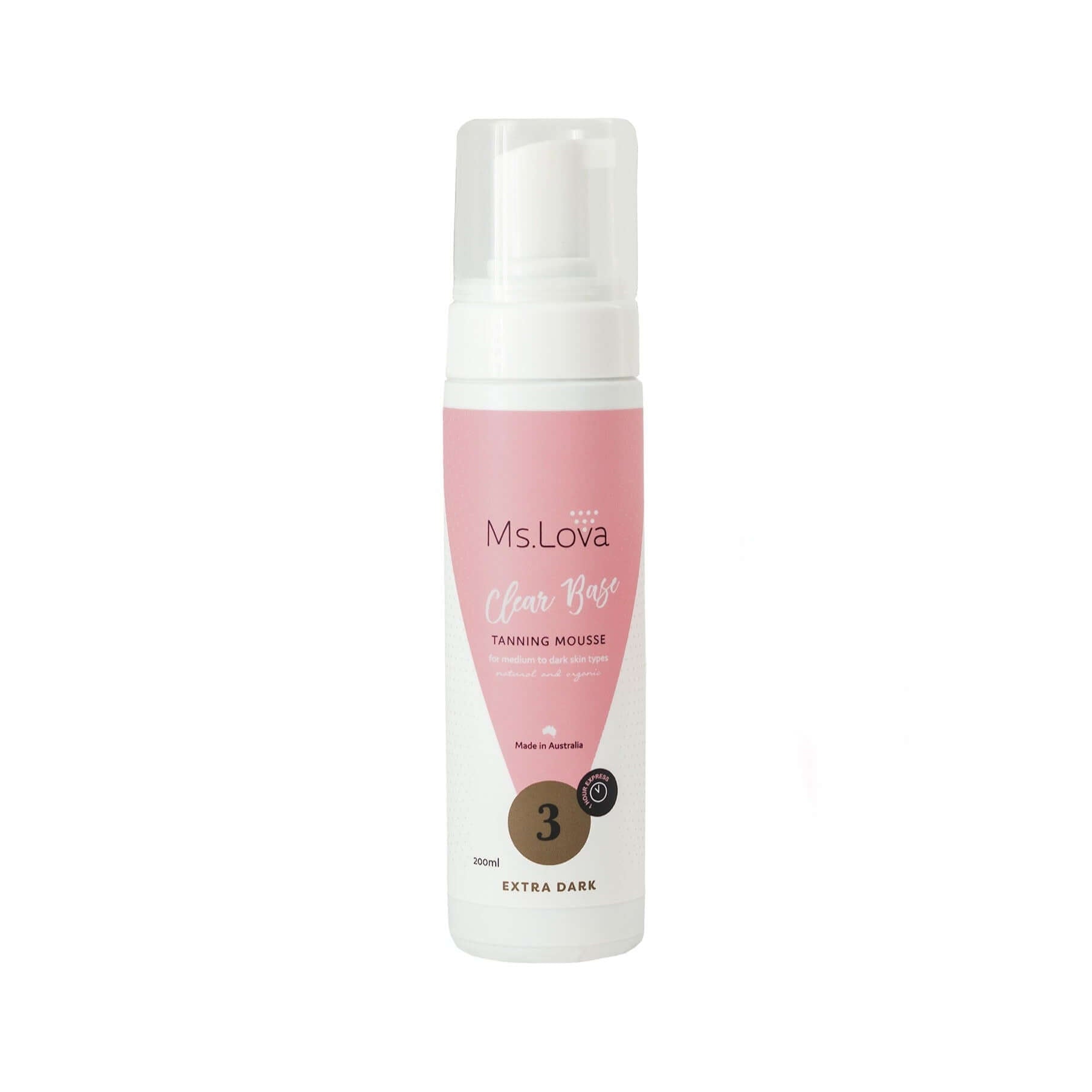 Ms. Lova clear-based tanning mousse 200ml for a natural, even self-tan