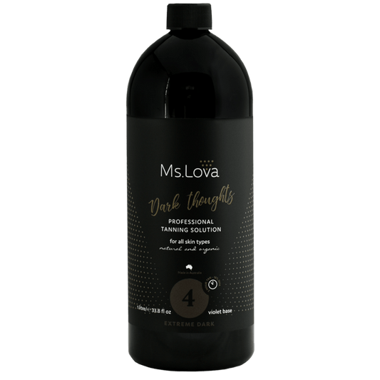 Ms.Lova 16% Professional Spray Tan Solution Extreme Dark violet base for salons and spray tan artists.